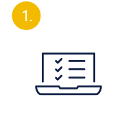 1: Icon eines Laptop mit abgehakter Liste