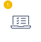 1: Icon eines Laptop mit abgehakter Liste